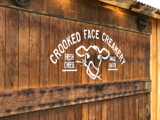 Crooked Face Creamery Hand-Painted Sign