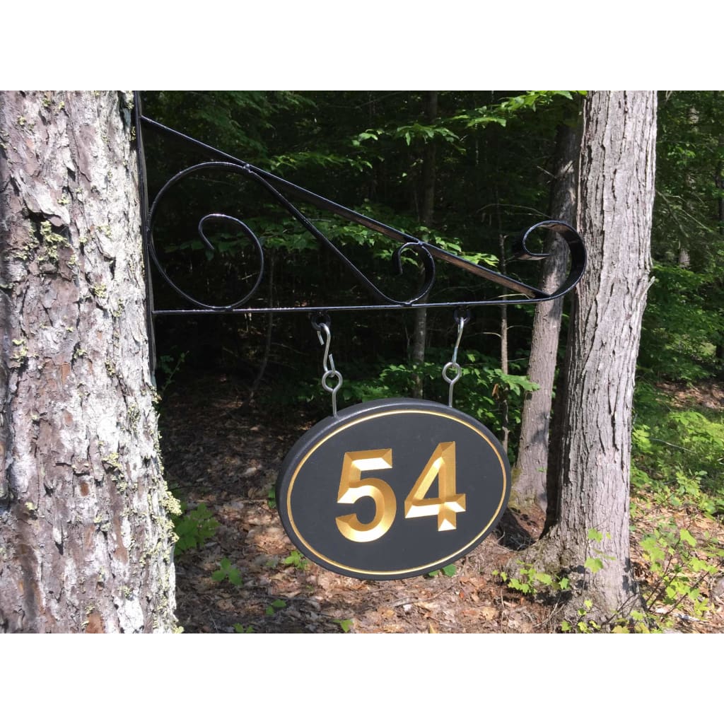 Carved House Address Sign - Oval - Sign