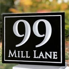 Load image into Gallery viewer, Carved House Address Sign - Rectangle W/street Name - Sign