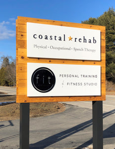 Cedar Backboard, Carved HDU & Acrylic Dimensional Signage Cape Elizabeth Maine Sign Company