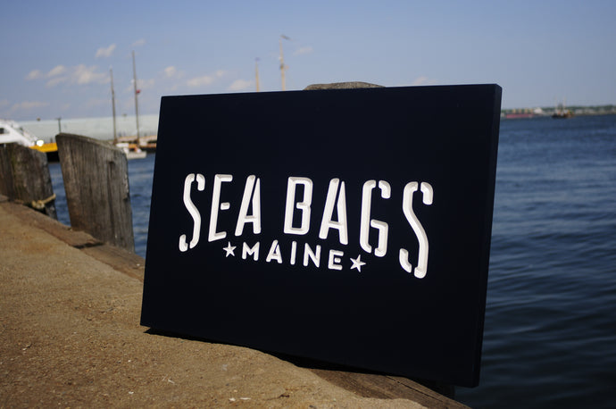 Carved Cedar Sign Sea Bags Boothbay ME
