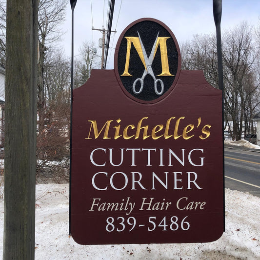 Custom Carved Sign - Salon Sign