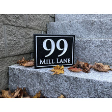 Load image into Gallery viewer, Carved House Address Sign - Rectangle W/street Name - Sign