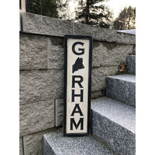 Load image into Gallery viewer, Gorham Maine Vintage Distressed Sign W/state - Vintage Sign