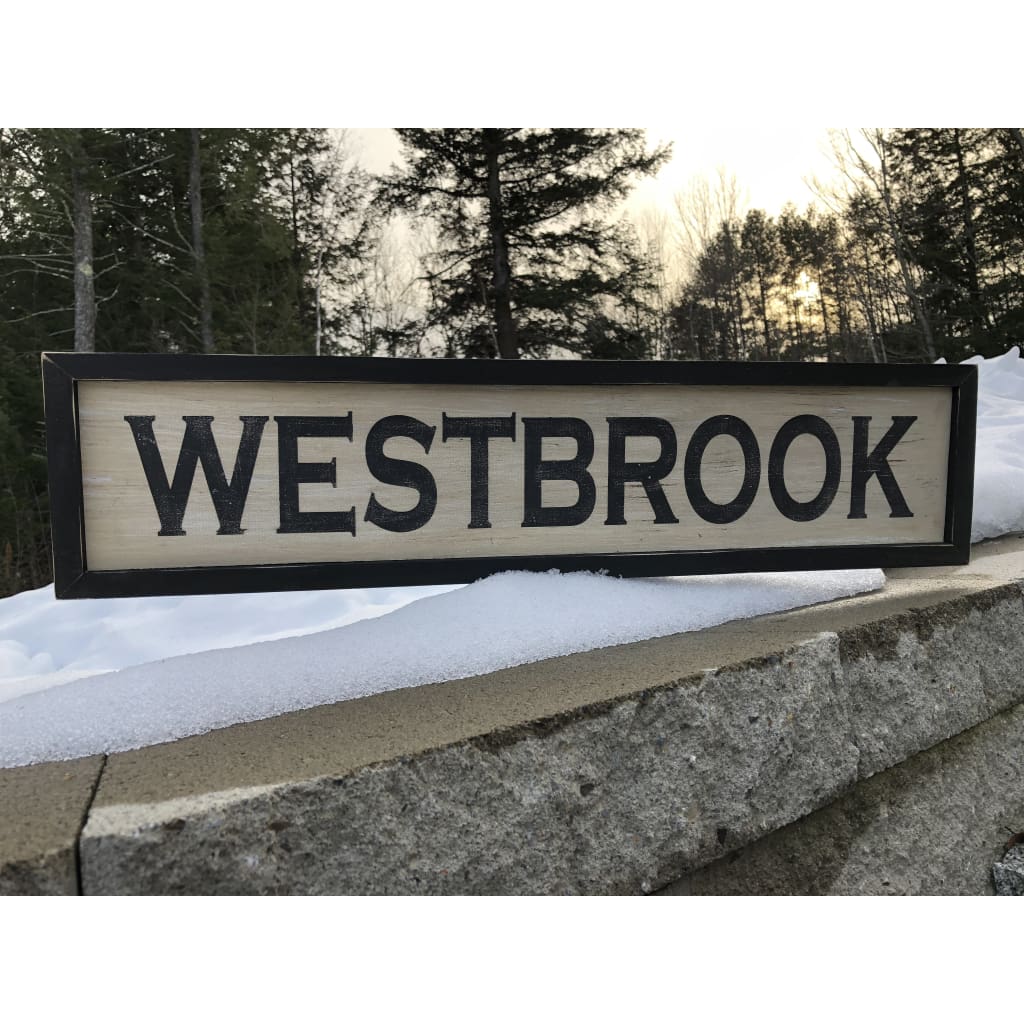 Westbrook Maine Vintage Distressed Sign - Vintage Sign