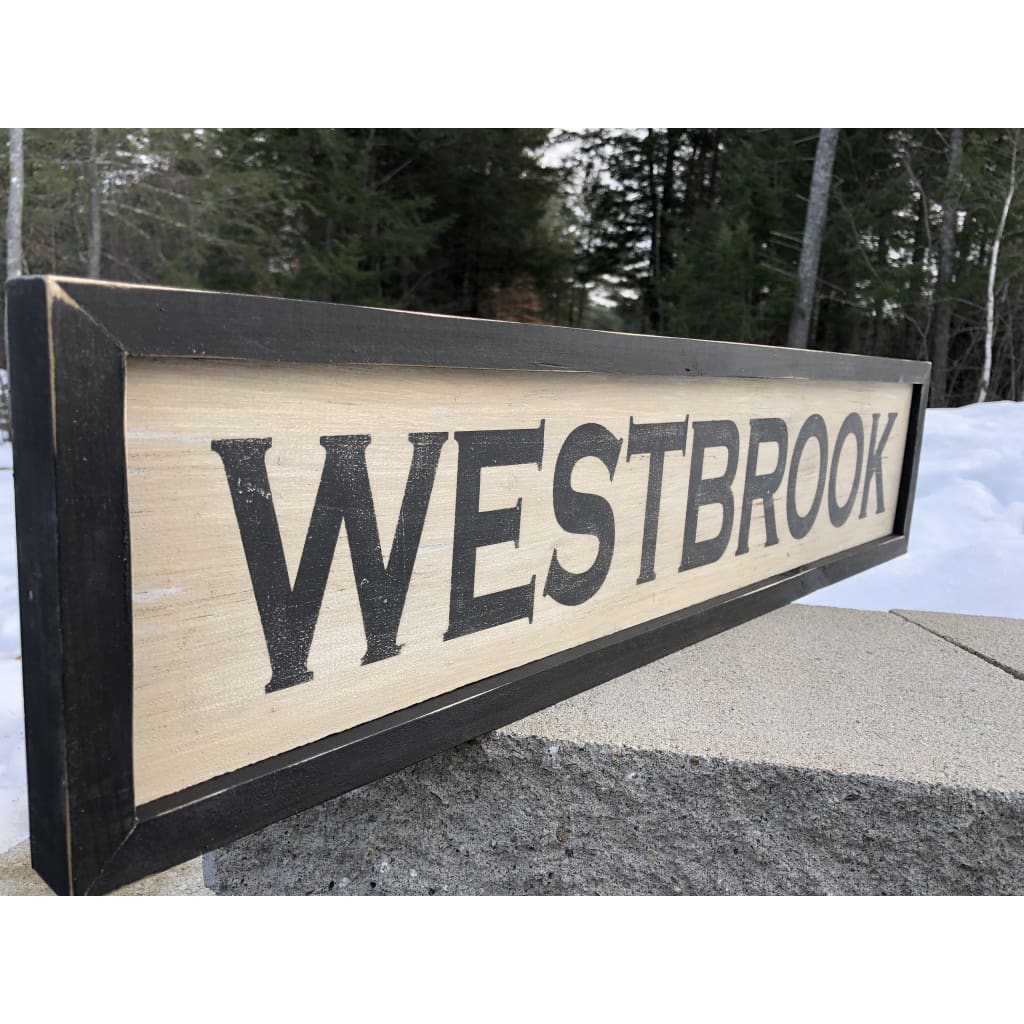Westbrook Maine Vintage Distressed Sign Maine Sign Company