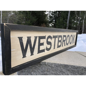 Westbrook Maine Vintage Distressed Sign - Vintage Sign